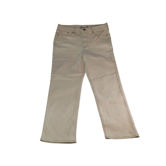 Seven7 Jeans Slim Straight Jeans Women Sz 12 White Denim Everyday Boho - Picture 1 of 9